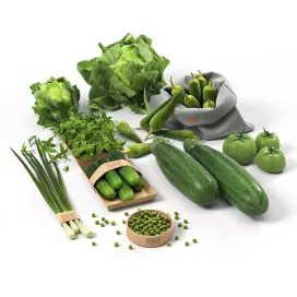 Set With Green Vegetables